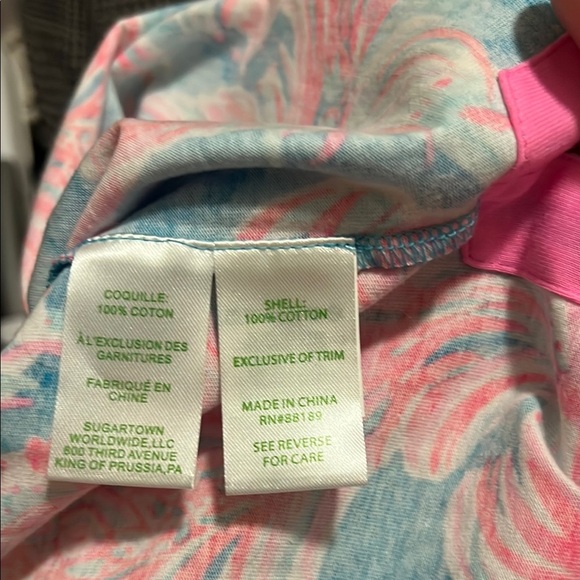 Lilly Pulitzer Pink and Blue Sheath Dress with Raglan Sleeves Charley dress SZ L - Picture 5 of 5